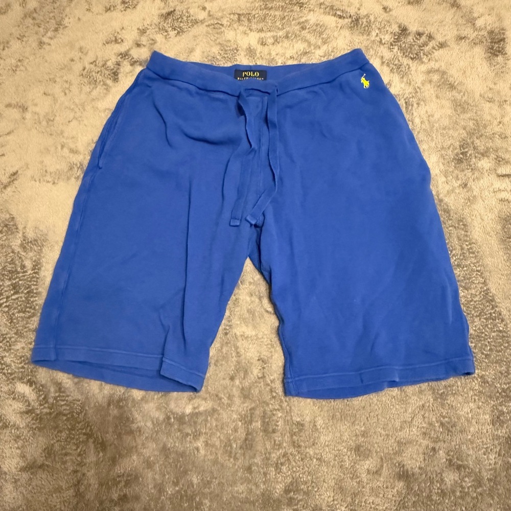 Polo Ralph‎ Lauren Men's Blue Waffle Knit Lounge Shorts Size M Cotton